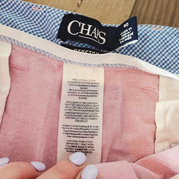 Chaps Men's Pink Chino Stretch Flat Front Twill Oxford Golf Shorts Size 40 NWOT - Picture 9 of 16